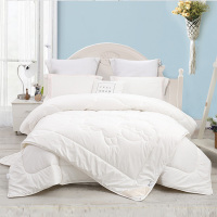 水星家纺6136羊毛被加厚冬被 煖煦煦澳洲羊毛抗菌二合一被 春秋被四季被芯 双人被子被芯200*230cm(套)