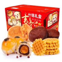 [年货礼盒]爱乡亲什锦礼盒1148g休闲零食早餐蛋黄酥华夫饼肉松饼枣蛋糕礼盒