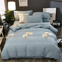 四件套加厚全棉纯棉磨毛斜纹秋冬季被套