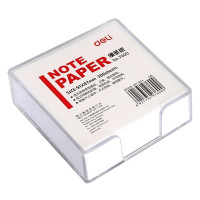 得力(deli) 7600 便条纸带盒91*87mm/300张 盒便条纸/记事白纸 方便拿取