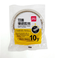 得力(deli) LH 双面胶带 棉纸两面胶带 高粘度透明双面胶纸 10个装
