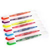 华杰 荧光笔WR4005 小双头荧光笔(7支装)