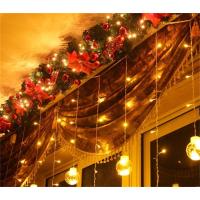 东龙浩宇 2.7米圣诞藤条窗帘灯套餐 圣诞节装饰品吊挂饰圣诞树灯串