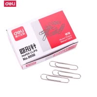 得力deli0050回形针办公用品曲别针回行型针装订文具镀镍加厚大盒金属防锈50mm-100枚