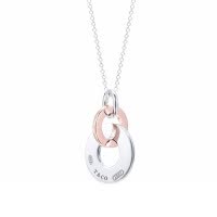 TIFFANY&CO.蒂芙尼 银饰双扣环水滴吊坠项链 37361461