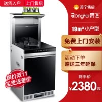 荣飞(Rongfei)单灶集成灶厨房环保灶台自动清洗家用一体式小户型单眼下排侧吸式油烟机消毒柜套装液化气款
