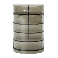 晨光(M&G)文具ABT98447/透明四层时尚笔筒 多功能办公桌面收纳盒 黑色 单个装(盒)