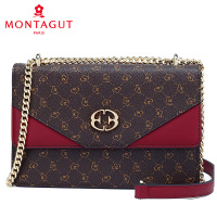 梦特娇女包 时尚小方包 大牌印花单肩斜跨包女 新款链条包 正品复古老花包