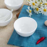 企购优品 陶瓷米饭碗加厚商用小碗 白面碗 酒店餐厅饭店碗 小汤碗白瓷碗 5寸陶瓷罗汉碗