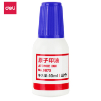 得力(deli) LH 10ml财务印章原子印油 蓝色原子印章油 3瓶装