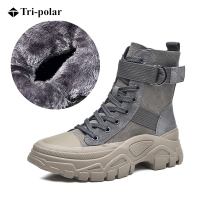 三极户外(Tripolar) TP643 运动鞋女士三色机车靴子加绒款透气帅气百搭短靴