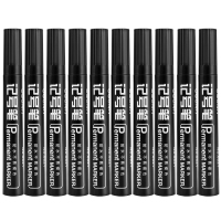 得力(2587)油性粗头记号笔物流黑色大头笔 签名笔马克笔10支/盒6821 (支)