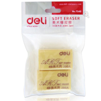 得力deli 橡皮擦7540 黄色 2块/包 12包/组