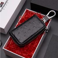 保尔柏德(BOWERBIRD)汽车钥匙包头层牛皮真皮钥匙套钥匙扣199060311 黑色鸵鸟纹