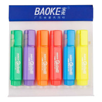 宝克(BAOKE) 宝克MP460荧光笔单头学生用记号笔6色水性彩色荧光笔 460 10支/盒