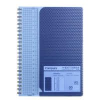 齐心(COMIX) C7109 A5/50张 蓝色 Compera钻石系列 学生文具笔记本子作业本创意线圈办公记事本