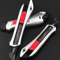 [精选]美工刀大号多功能不锈钢锋利裁纸刀办公用品中小号金属开箱工具刀壁纸刀削笔刀