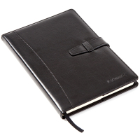 齐心(COMIX) C5808 黑色 25K 114张 单本装 插扣式皮面笔记本子/记事本/日记本/会议记录本