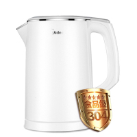 美的(Midea)电水壶HJ1522DJ 1.5L 304不锈钢家用烧水壶双层防烫一体式无缝电热水壶烧水壶