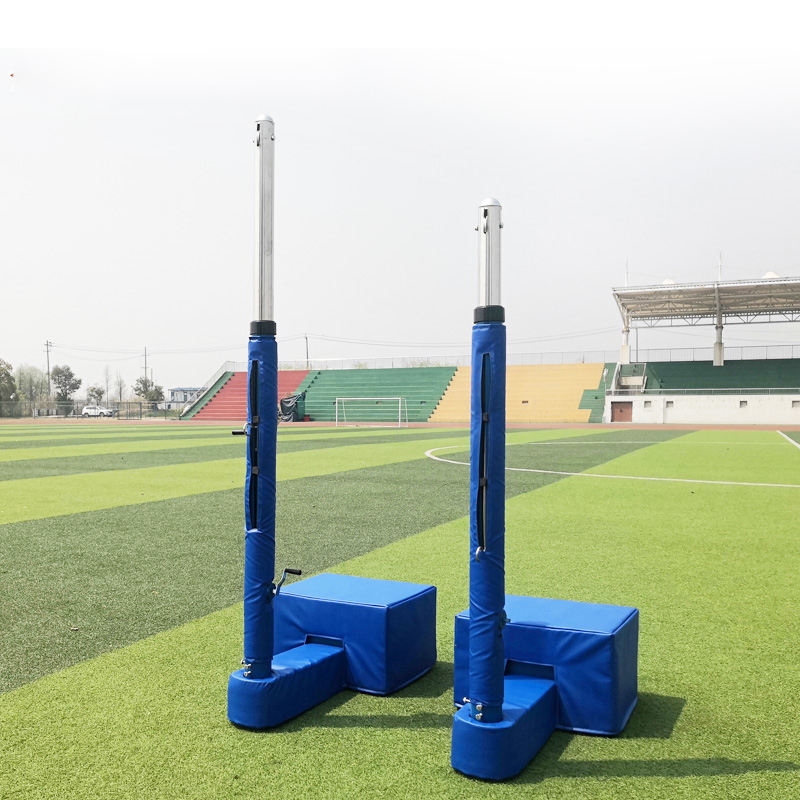 由惠体育高档手摇升降比赛气排球架柱网柱移动式排球柱沙滩排球架视频