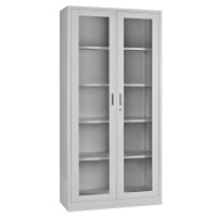 凯扬 加厚多层上下透明文件柜 860*400*1800MM 一体玻璃柜 档案柜