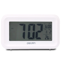 得力8801 多功能电子钟触摸光控感应夜光懒人贪睡闹钟创意床头闹钟