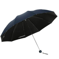 TSD 天堂伞 33188E 黑胶加大加固三折晴雨伞 藏青色