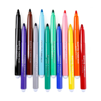 齐多儿童水彩笔粗杆可水洗笔学画生彩笔涂鸦笔5mm粗头水彩笔 12色水彩笔(454000)