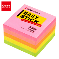 [苏宁]齐心(Comix)5本配色装荧光纸易事贴/便利贴/便签纸/便签本(76x76mm)100张/本 办公文具 D70