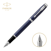 派克(PARKER) IM 蓝色白夹钢笔 墨水笔 蓝色 单盒装