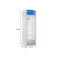 海尔立式展示柜338升 商用冰柜饮料柜玻璃门冰柜 SC-338