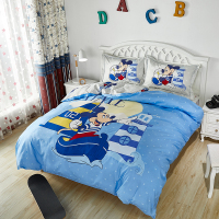 Disney/迪士尼 开心童年亲肤棉四件套 米奇四件套床上用品卡通儿童件套纤维男女孩宿舍卡通被套 200x230cm