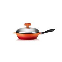 阿摩厨房(Sapone damone) 锅具史蒂芬铝制不粘涂层锅具28深煎SD-ST-DFP28