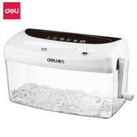 得力(deli) LH 手摇式多功能桌面碎纸机 个人办公家用文件颗粒粉碎机9935