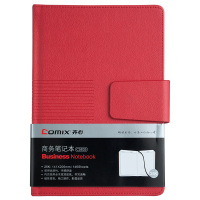 齐心(COMIX) 25K/146张磁扣皮面笔记本子/办公记事本/记事本/日记本 C5835 红色 单本装