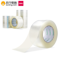 得力(deli) 透明封箱胶带宽胶带 60mm*100y*45μm(91.4m/卷) 6卷/筒 30333