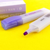 得力 (s625)荧光笔 透明笔杆荧光笔标记笔 紫色五支