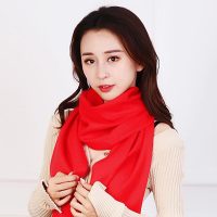 围巾 经典中国红围巾140g(1000条起订,低于起订量不发货)