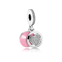 PANDORA潘多拉 忠诚之心925银 珐琅串珠 792149EN24