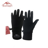 阿尼玛卿/ANEMAQEN 男女款可触屏保暖抓绒手套 AGM-18601/AGW-18602 黑色