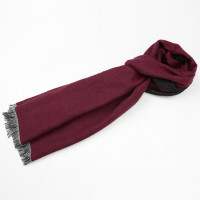 HODO红豆男装 男士围巾 时尚人字纹柔软护颈100%桑蚕丝纯色男士围巾