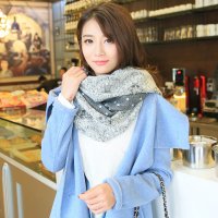 羚羊早安围巾韩版通用百搭情侣款围巾格子针织保暖围巾披肩