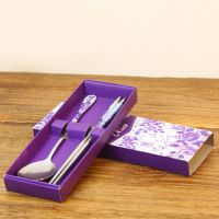 萃姿尔(TRESOR) 不锈钢餐具青花瓷筷子勺子两件套(10套起订 颜色可选)