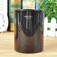 得力(deli) 笔筒12只装 2盒/组 907简约纯色笔筒(黑色)