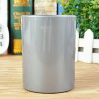 得力(deli) 笔筒12只装 2盒/组 907简约纯色笔筒(灰色)