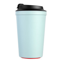 礼品定制 灵感咖啡杯 欧式带盖水杯 纯色防烫防漏随手杯