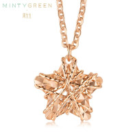 周生生(CHOW SANG SANG)18K红色黄金薄荷系列星形项链K金项链91600N定价