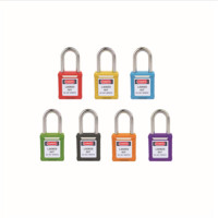 安赛瑞14663聚酯安全挂锁(紫)LOCKOUT塑料安全挂锁紫色(把)