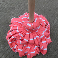 格易美 墩布家用老式全棉拖把 棉布木头柄拖把 家用布条拖把 吸水拖把 纯棉布条墩布 TB245 单把装