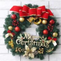 东龙圣诞装饰品创意圣诞花环圣诞用品布置装饰挂饰圣诞节花环套餐门挂50cm